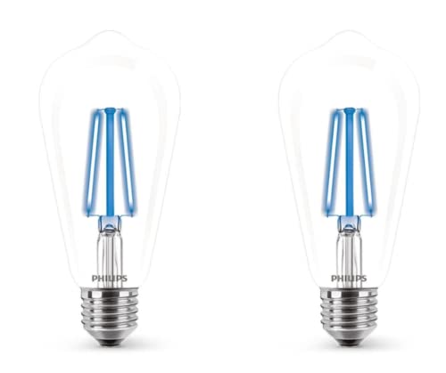 Philips 4-watt E27 ST64 LED Glass Amber Filament Bulb | Decorative LED Bulb for Home Decoration |