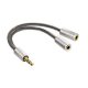 CARE CASE® 3.5mm Jack Headphone Audio Jack Y Splitter Cable 1 Male to 2 Female Gold Platted