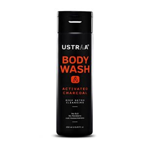 USTRAA Body Wash- Activated Charcoal - 250 ml - Deep Skin Detox with Activated Charcoal