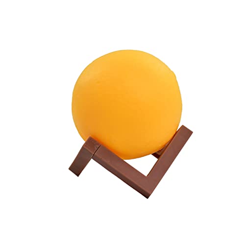 Dimona Moon Night LAMP Yellow Colors Changing Touch Sensor with Wooden Stand Night LAMP for Bedroom