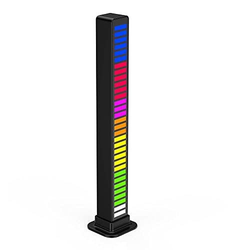 Ontrip 1pcs RGB Sound Control Aluminum Alloy Rhythm Lights,Car Music Level Lights LED 18 Colors