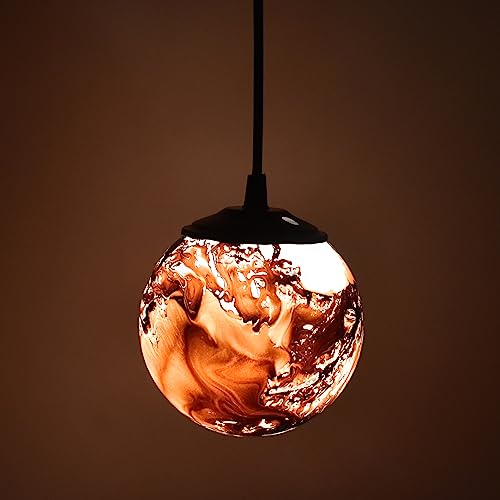 AG APPORVA GLASS Orange Color Globe Hanging Light 5 Inches, Pendant Lights for Dining Table,