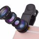 TROXXON 3in1 Lens Kit for Mobile Phone 0.67X-Wide Angle 180-Degree Fish Eye 10X-Macro Lens Small