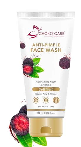 "CHOKOCARE" Anti-Pimple Face Wash with sofi fruits Aloe Vera & Vitamin E for Oily Skin,100ml