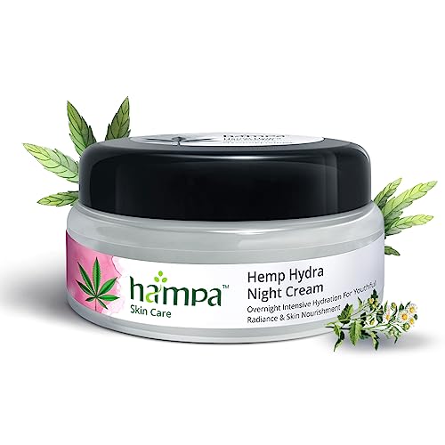 Hampa Hemp Hydra Night Cream with HydraElixir | with Hemp, PalmRosa, Chamomile, Red Algae Extract &