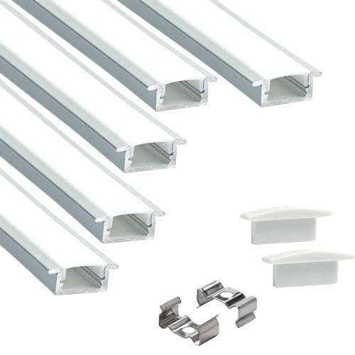GRISON Lighting Aluminium Rectangular Conciled LED Profile Channels with Diffused Cover, End Caps