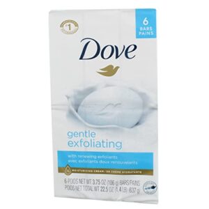 Dove Gentle Exfoliating Moisturizing Cream Beauty Bar, Pack Of 6