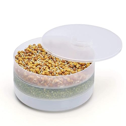 Entisia 3 Container Sprout Bowl Maker - 1 Pcs Plastic Multipurpose Sprout Maker with Container for
