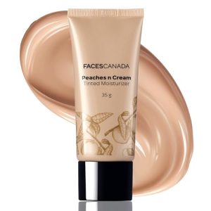 FACES CANADA Peaches N Cream Tinted Moisturizer, 35 g | Soft Peachy, Natural Glow | Lightly Tinted