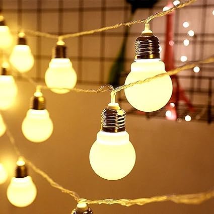 Omfoo 20 Globe Bulbs Shape String Lights Waterproof Indoor Outdoor Home