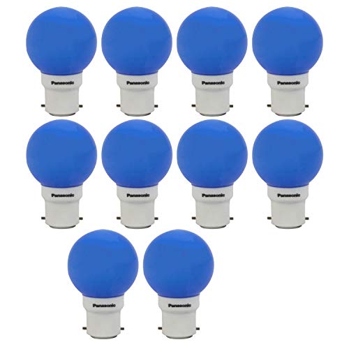 Panasonic 0.5 Watt Night Light Spherical LED Bulb Base B22 (Blue, Pack of 10)