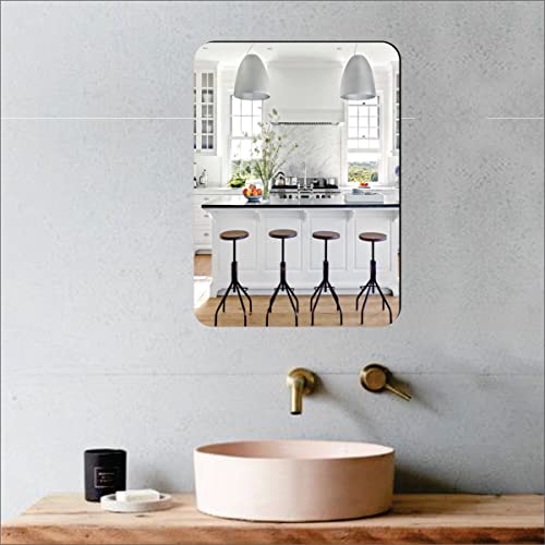 WallDaddy - Self Adhesive Wall Mirror Stickers Big Size (30x20)CM | Mirror for Bathroom | Bedroom |
