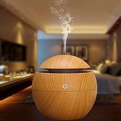Skadioo Wooden Cool Mist Humidifiers Essential Oil Diffuser Aroma Air Humidifier with Colorful