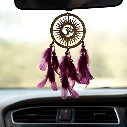 ILU® Car Hanging Dream Catcher Fancy OM Car Hanging Car Rear View Mirror Decor Ornament OM Car