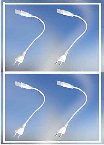 Pmw - LED Rope Light Waterproof 2 pin Connector Adapter with 6 mm Plugs (Pack of-4)(White)