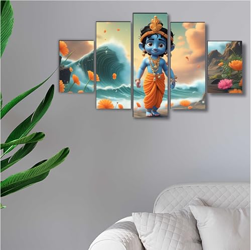 SAF Bal krishna Paintings for Living Room | Painting for Wall Decoration | 3D Wall Art for Bedroom |