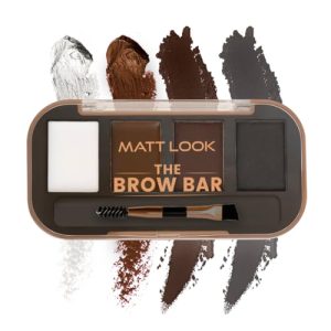 Mattlook Eyebrow Palette With Wax Cream |Travel-Friendly Eyebrow Palette With Blendable Colors For