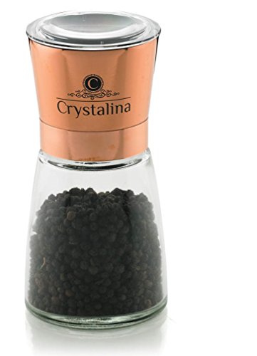 Crystal Crystalina Glass Retro Style Pepper Grinder, Multicolour