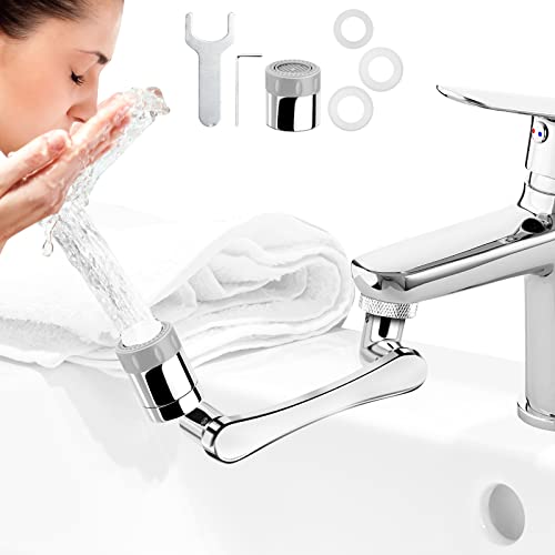 1440° Faucet Extender for Bathroom Sink，1080° Swivel Robotic Arm and 360° Faucet Aerator，2 Mode