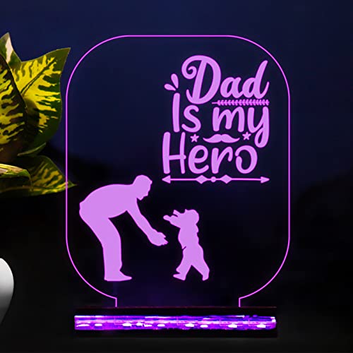 StarLaser Dad is My Hero 3D illsuion lamp 16 Color Changing Light with Remote Control Dad Birthday