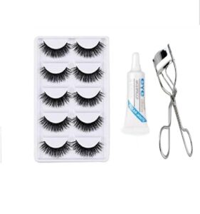 Craving Beauty Fake Eyelashes with Eyelashes Glue and Curler Combo Pack of the Ultimate Lash Kit,