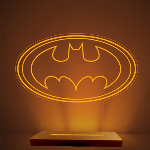 ASWHOLEIDEAS 3D Illusion Lamp LED Batman Night Light Dc Justice League Superman Batman Logo Cartoon