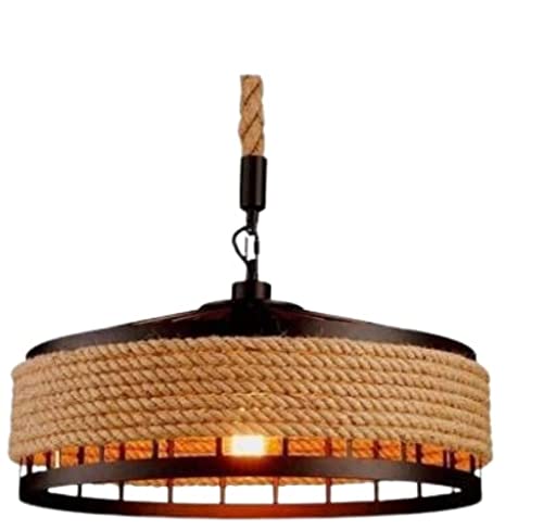 GMART INDIA Round Rope Iron Hanging Pendant Ceiling Light Lamp/Vintage Loft Ceiling Light for Hall