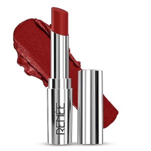 RENEE Crush Glossy Lipstick Caliente 4gm, Non-drying, Highly Pigmented, Intense Moisturizing, Soft