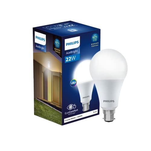 PHILIPS 22-watt LED Bulb |AceBright High Wattage LED Bulb|Base: B22 Light Bulb for Home | Crystal