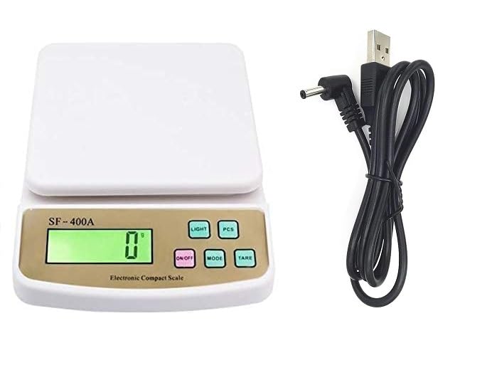 Digital Kitchen Weighing Scale + charging cable SF-400A" 0.1Gm To 10 Kg Portable Weighting Machine