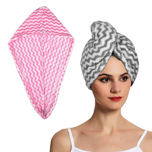 Kuber Industries Hair Wrapper | Hair-Drying Towel | Hair Bathrobe for Women & Girls | Hair Dry Cap