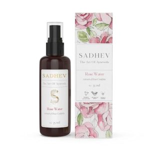 Sadhev 100% Organic Rose Water Face Mist For Glowing Pore Tightening Face Toner - 75ml (Pack of 1)