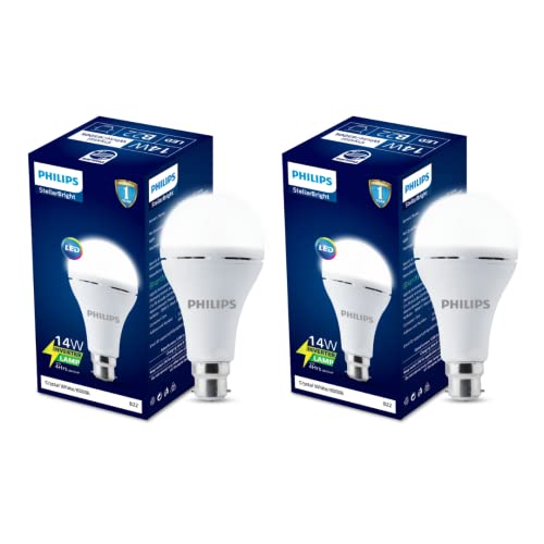 PHILIPS 14W Emergency LED Bulb | Stellar Bright B22 Inverter LED Bulb for Power Cuts | Crystal