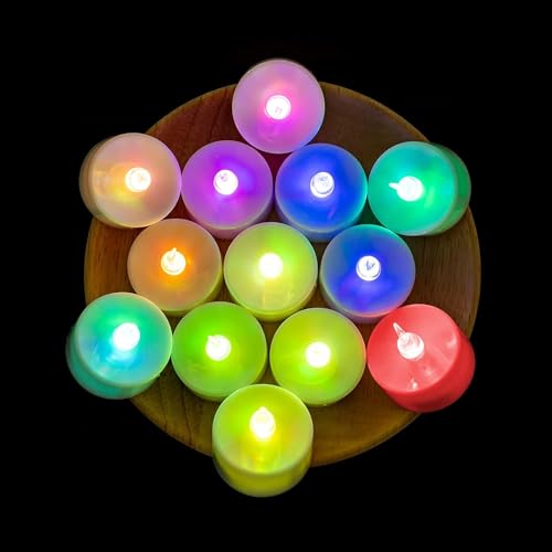 MHD Battery Operated Multicolor LED Diya Candle Light Diwali Decoration Lights Tealight Wall