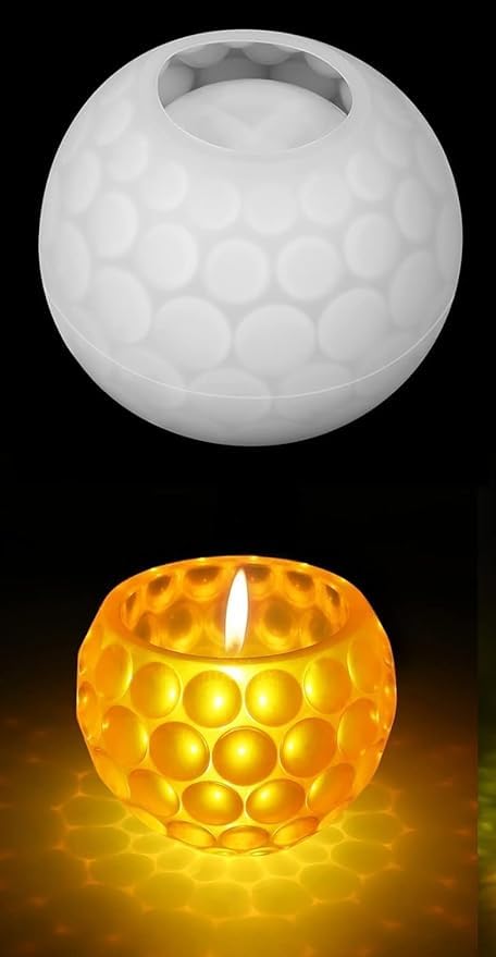 Radiance Store Votive Tealight Candle Holder Resin Molds Silicone,Round Sphere Ball Shaped Tea Light