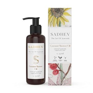 Sadhev Ayurvedic Herbal Coconut Shower Oil With Coconut Palm Gingelly Oil And Castor Extract - 75ml