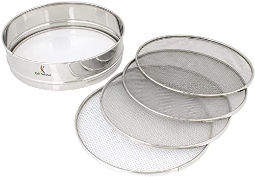 Kuber Industries 4 in 1 Stainless Steel Interchangeable Sieve Flour CHalni Spices Food Strainers