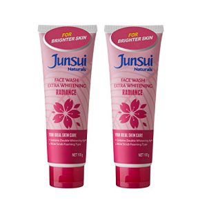 Junsui Naturals Face Wash - Extra Radiance 100gm | Powered With Sakura & Yam Bean Extracts | Micro