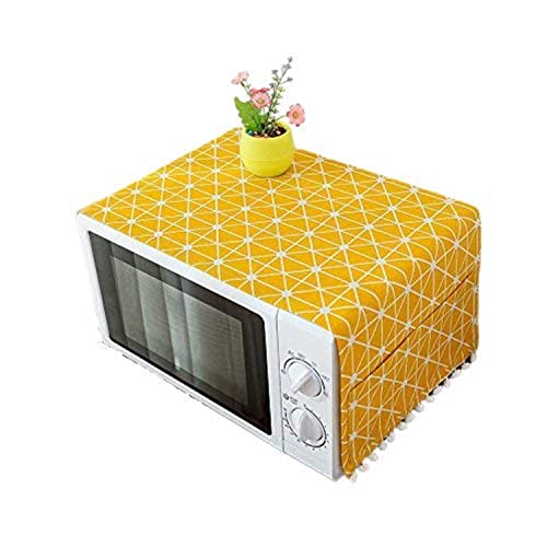 Zollyss Microwave Oven Dust Proof Cover with Side Puch Bag Cotton Linen Kitchen Storage Bags; 85 x