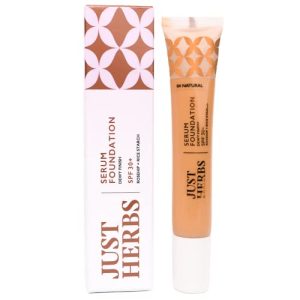 Just Herbs Serum Foundation for Face Makeup with SPF30+ Dewy Finish Full Coverage Makeup Foundation