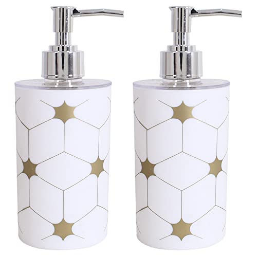 Kuber Industries Liquid Soap Dispenser|Star Print Plastic Empty Bathroom Sanitizer|Lotion|Shampoo