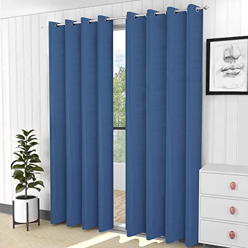 ABOUT SPACE 2 Pack Zero Light Window Curtains - Blue Blackout Thermal Insulated Thick Opaque
