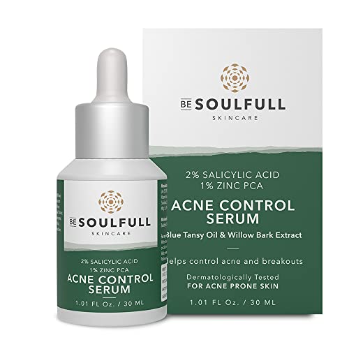 BE SOULFULL Acne Control Serum with 2% Salicylic Acid, 1% Zinc PCA- Acne Fighting & Oil Control