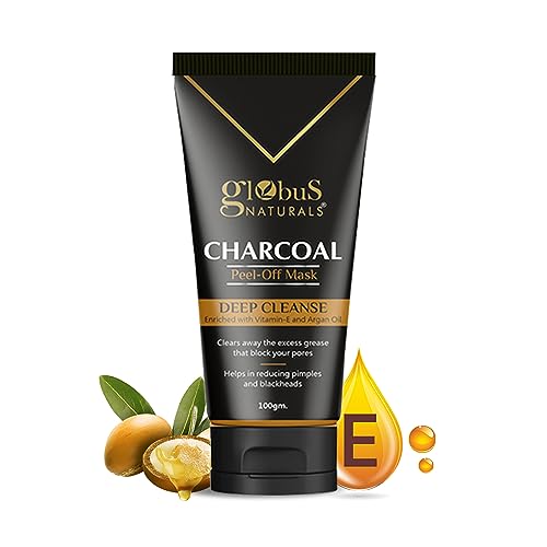 Globus Naturals Activated Charcoal Peel Off Mask Enriched with Vitamin-E and Argan Oil 100 gm