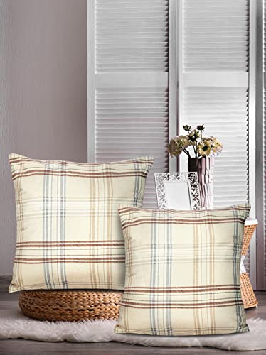 CASA-NEST Check Design Cushion Cover , Size 24x24 ,Designer Cushion Cover for Sofa / Bedroom /