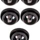 Smitex Dummy Outdoor Indoor Fake Dome Camera Black with CCTV Dummy Surveillance with Flashing Red