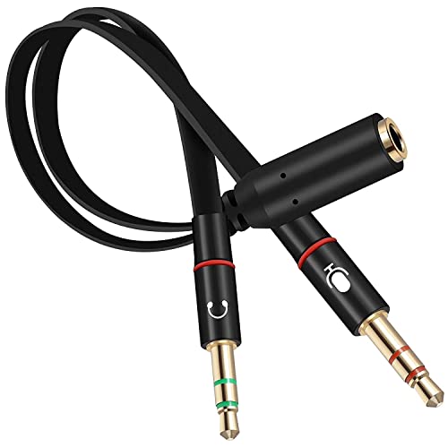 AUX Gold Plated 2 male to 1 female 3.5mm Headphone Earphone Mic Audio Y Splitter Cable For PC Laptop