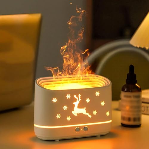 Humidifier for Home, Flame Diffuser/Atmosphere Light Humidifier - Portable Noiseless Aroma