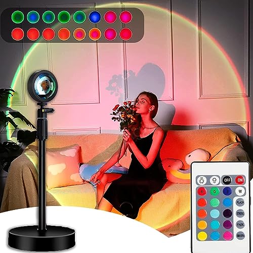 Desidiya® Sunset Lamp Projection: Romantic 16 Colors Changing Night Light with Remote for Family