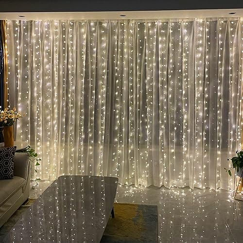 Party Propz White Net Curtain for Decoration - 4 Pcs Backdrop Cloth for Decoration with Fairy Lights